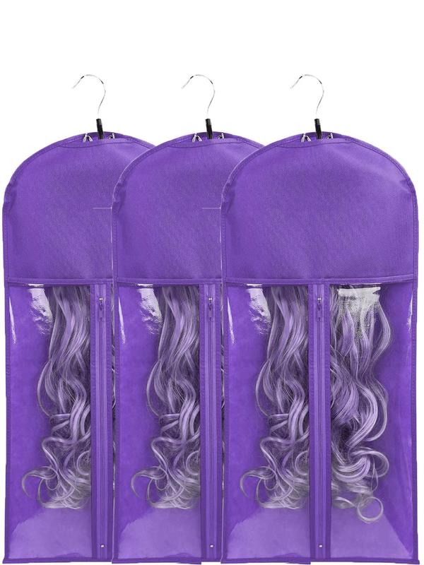 Simple Wig Storage Bag & Hanger, 2024 Casual Wig Organizer, Dust-proof Wig Storage Bag with Zipper, Hair Salon Tools & Accessories