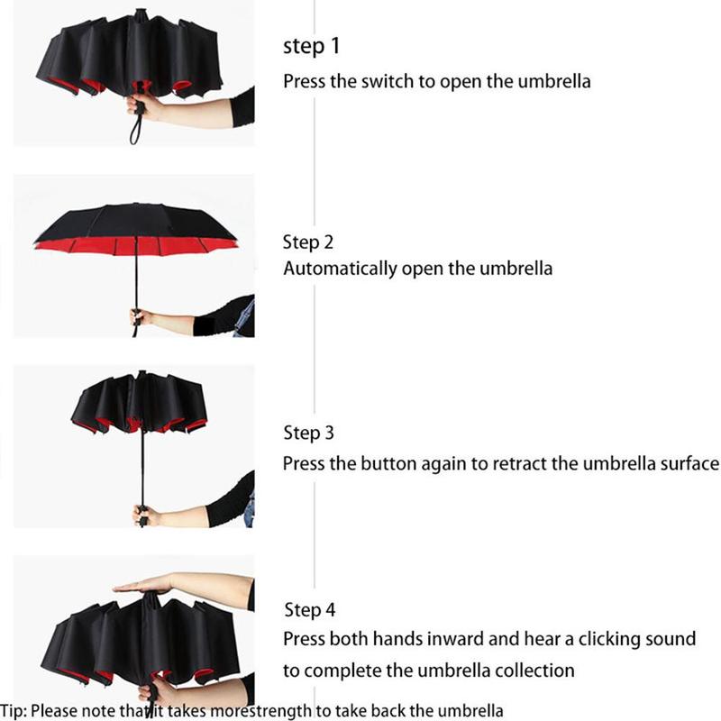 Windproof Double Layer Umbrella, 1 Count 10 Ribs Anti-slip Grip Handle Automatic Umbrellas For Music Festival, Unisex Business Large Umbrella for Sunny and Rainy Days