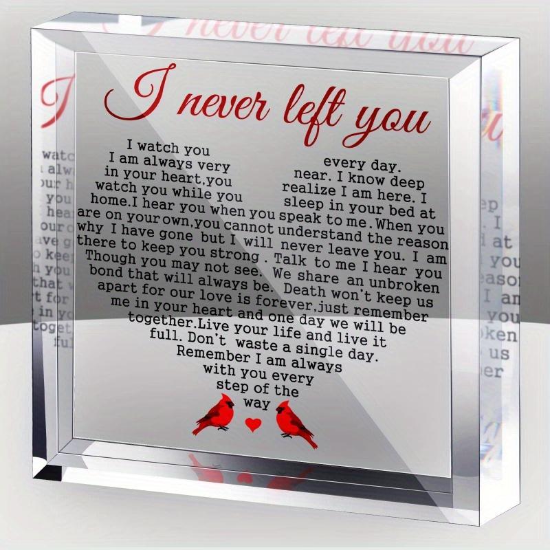 In Loving Memory Red Cardinal Acrylic Sympathy Gift - Bereavement Gifts for Loss of Loved One with Keepsake Paperweigh