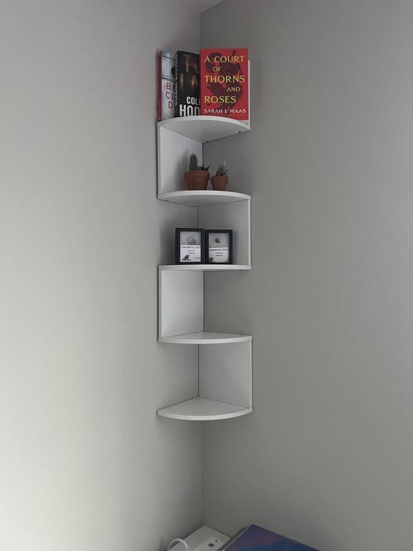 5-Tier Corner Shelf Wall Mount, Corner Bookshelf, Industrial Corner Ladder Shelf, Modern Display Shelf