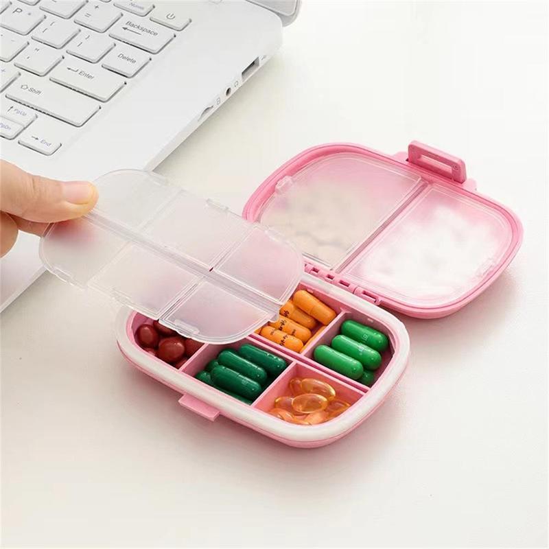 Portable 8-grid Pill Storage Box, 1 Count Dustproof Sealed Pill Organizer, Pill Storage Box for Home Office Outdoor Travel