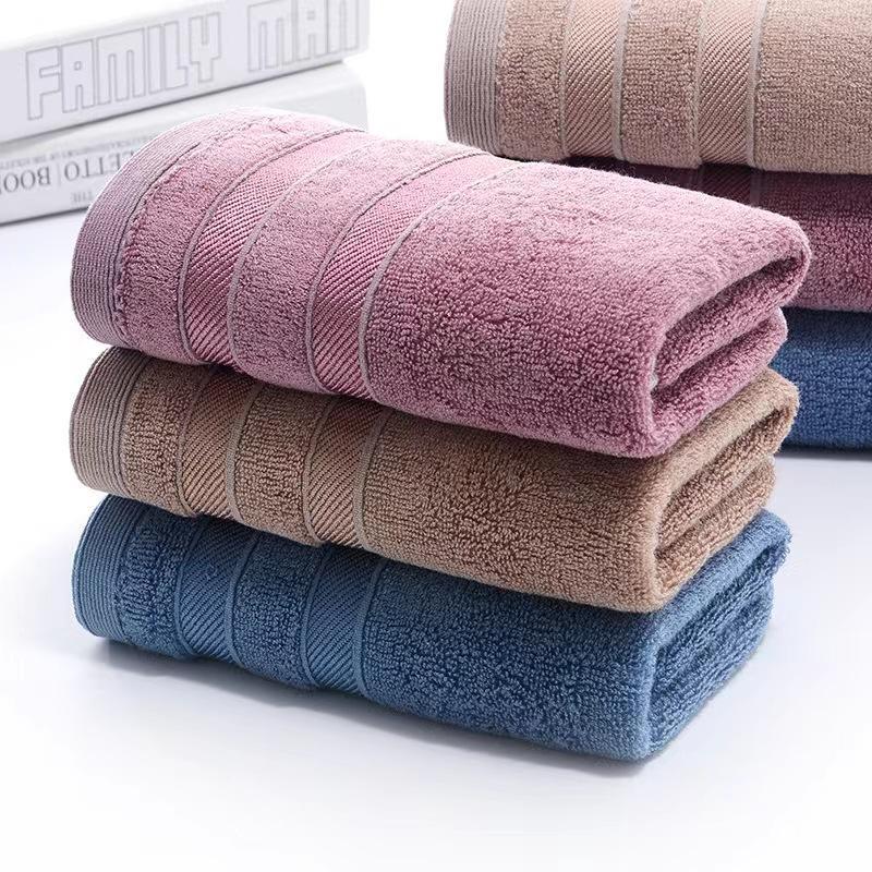 Bamboo Fiber Striped Pattern Face Towel, 3pcs Soft Absorbent Bath Towel, Bathroom Accessories for Men & Women