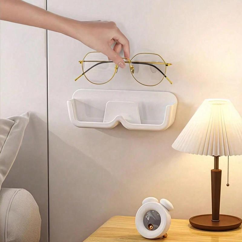 Wall Mounted Glasses Storage Box, 1 Count Punch Free Glasses Holder, Glasses Display Rack, Home Organizer for Bedroom Bathroom