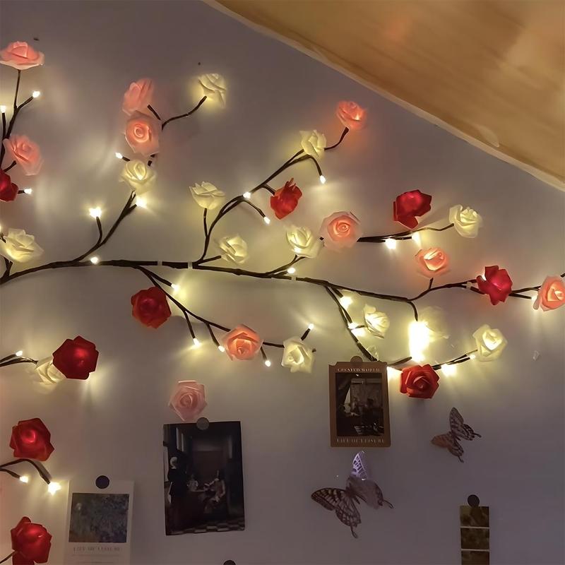 Christmas 144 LED Rose Tree Shaped Light, 1 Count USB Powered LED Light String, Decorative Light Room Decor for Home Party Wedding Festival, Party Decor