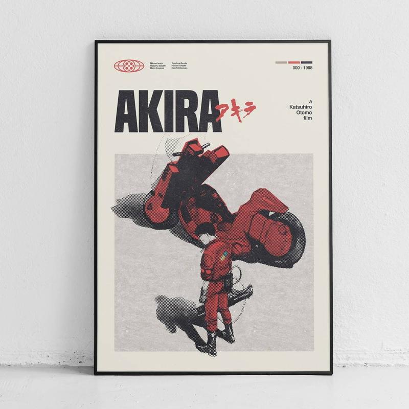 Akira Mid Century Movie Poster, Akira Anime Posters (No Frame) Decor Photo