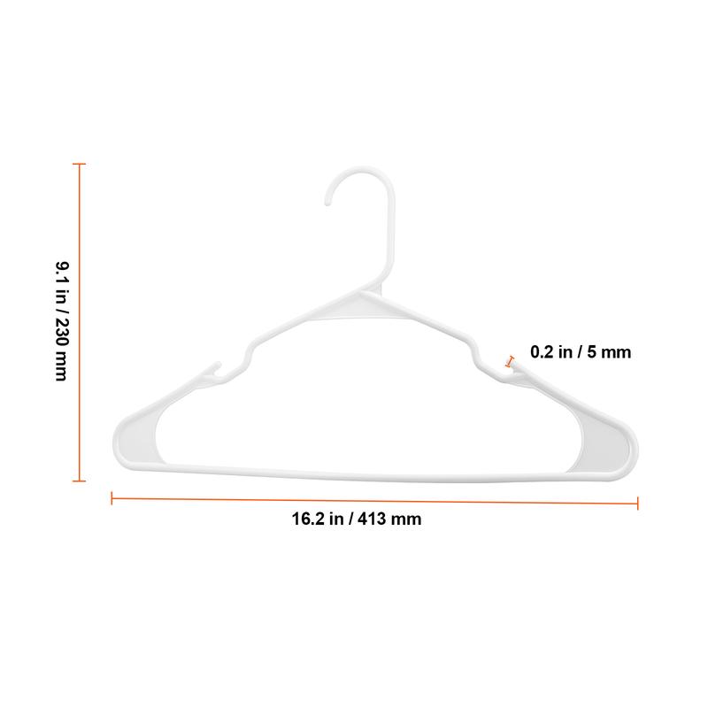 VEVOR Hangers, 0.2 in Ultra-Thin, 50 Pack White Plastic Hangers with Stable Triangular Top Structure & Wider Notch Design , Non-Slip Space Saving Hangers, Fit for T-Shirt, Shirt, Sling & Pant