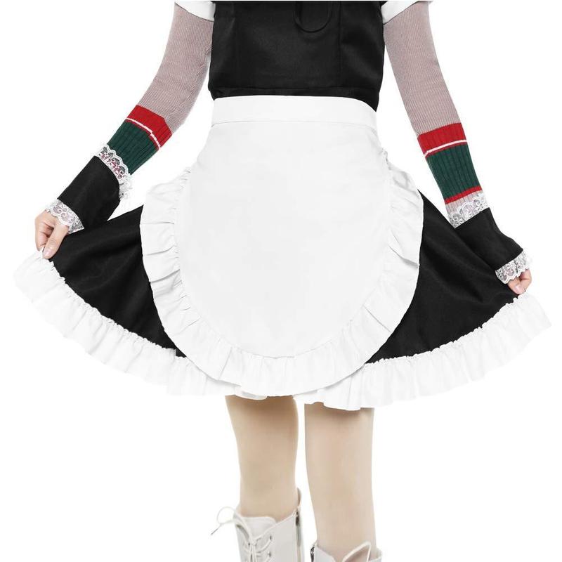 Solid Color Waist Apron with Ruffles, Kitchen Apron, Household Party Apron, Home Care Supplies for Home Kitchen Party, Home Supplies