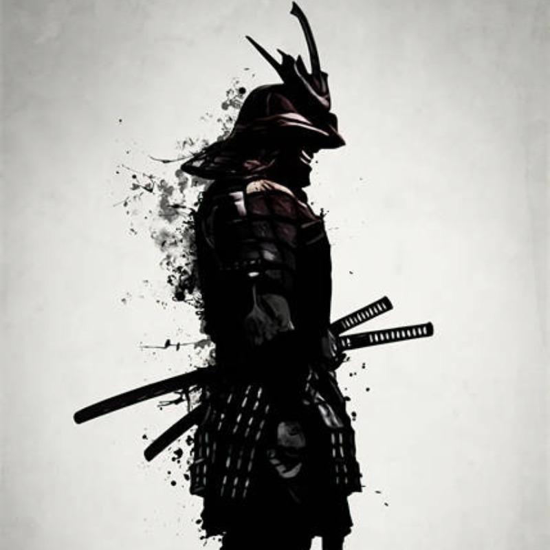 Japanese Samurai Ink Style Poster, 3 Counts Canvas Painting without Frame, Wall Art Decor for Home Living Room Bedroom