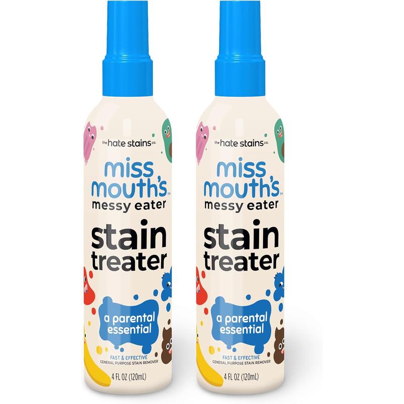 Miss Mouth'S Messy Eater Stain Treater Spray - 4Oz 2 Pack Stain Remover - Newborn & Baby Essentials - No Dry Cleaning Food, Grease, Coffee off Laundry, Underwear, Fabric Miss Mouth's