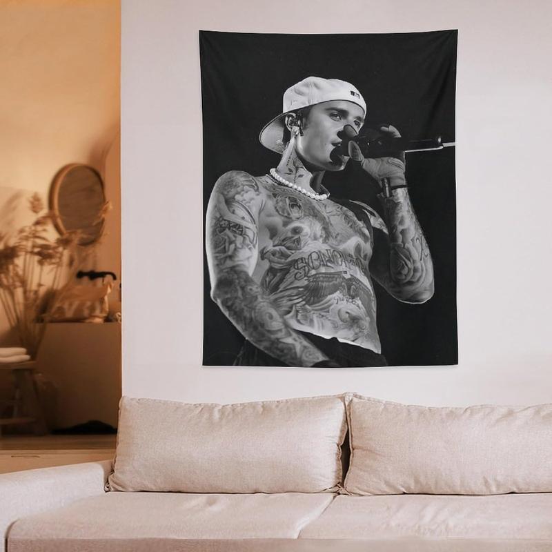 DFHSAAF American Star Tapestry justin star bieber Flag Tapestry Suitable for College Dormitory Cave Bedroom Living Room Office Party Decoration Fans Gift 30