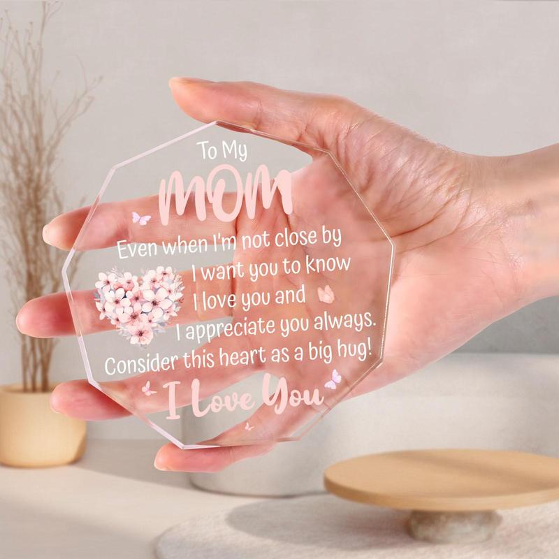 Irregular Shaped Acrylic Plaque, Creative Birthday Gift for Mom, Festive Decorations for Home Office Living Room Bedroom