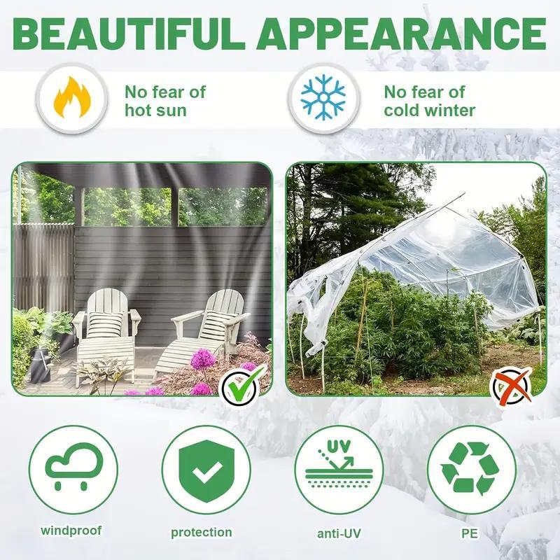 Clear Waterproof Canopy, 1 Count Multi-functional Rainproof Drop Cloth, Outdoor Protective Film for Yard Garden Camping