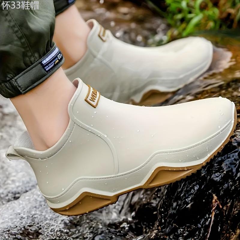 Comfortable Waterproof Ankle Rain Boots - Women's Short Boots for Casual Outdoor Activities, Durable All-Weather Footwear with Slip-On Design, Ideal for Couples - Breathable, Lightweight, and Easy to Clean