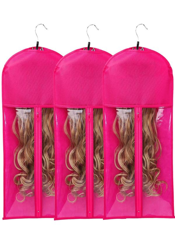 Simple Wig Storage Bag & Hanger, 2024 Casual Wig Organizer, Dust-proof Wig Storage Bag with Zipper, Hair Salon Tools & Accessories