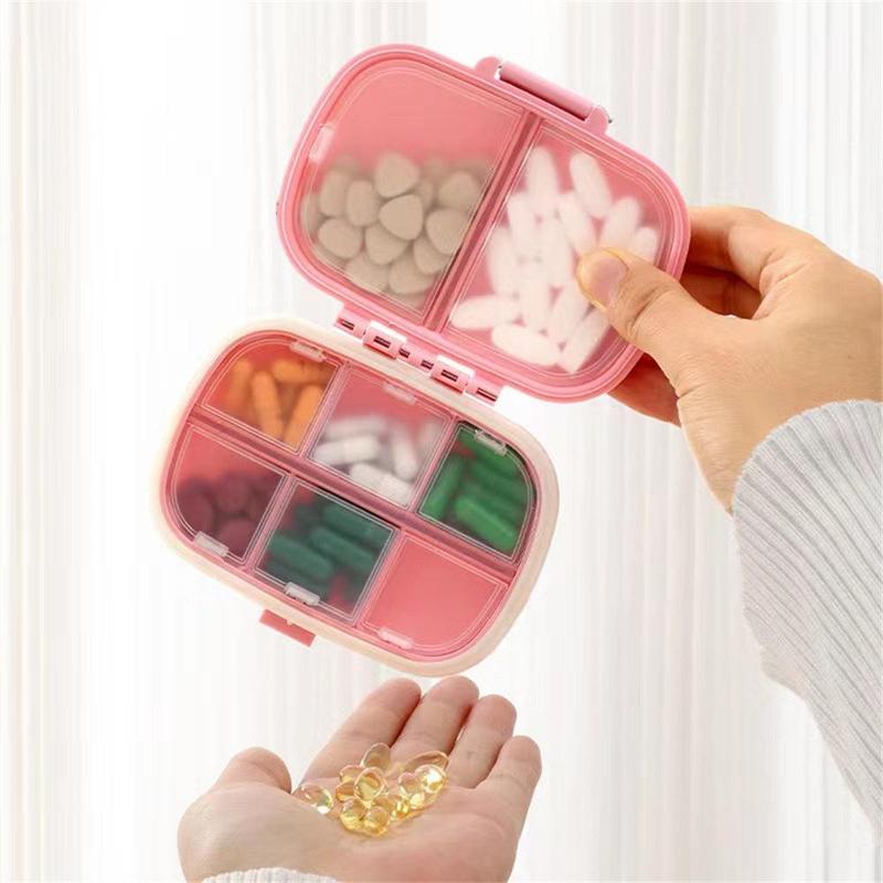 Portable 8-grid Pill Storage Box, 1 Count Dustproof Sealed Pill Organizer, Pill Storage Box for Home Office Outdoor Travel