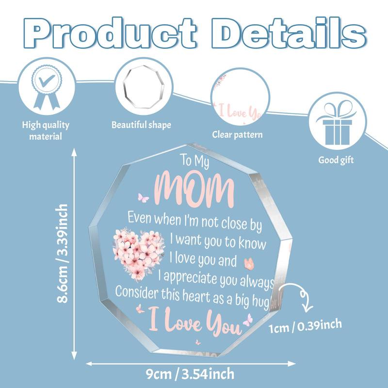 Irregular Shaped Acrylic Plaque, Creative Birthday Gift for Mom, Festive Decorations for Home Office Living Room Bedroom