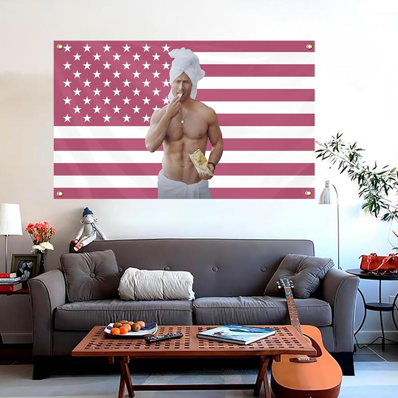 Glen Star Powell Flag American Singer Actor Flag Tapestry 3x5ft Pink Cave Wall Flag Room Aesthetic Wall Art Bedroom Tapestry Wall Bedroom Home Decor