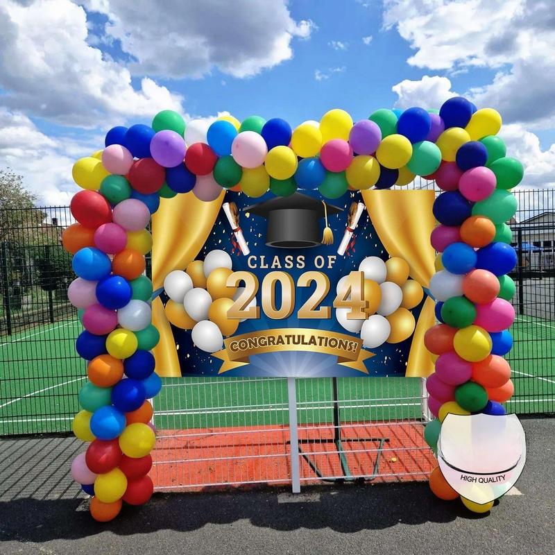 Large Congrats Grad Banner, 72x44 Inch We Are So Proud Of You Banner Congratulations Graduation Backdrop 2024, Black and Gold Graduation Decorations 2024 Graduation Party Decorations Black and Gold