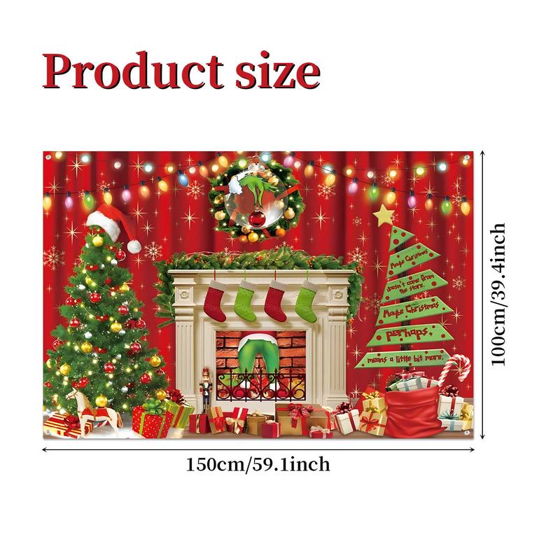 Christmas Party Decorations, Christmas Backdrop, Large Party Banner, Christmas Holiday Decor, Christmas Decor for Indoor Outdoor Photo Booth Props