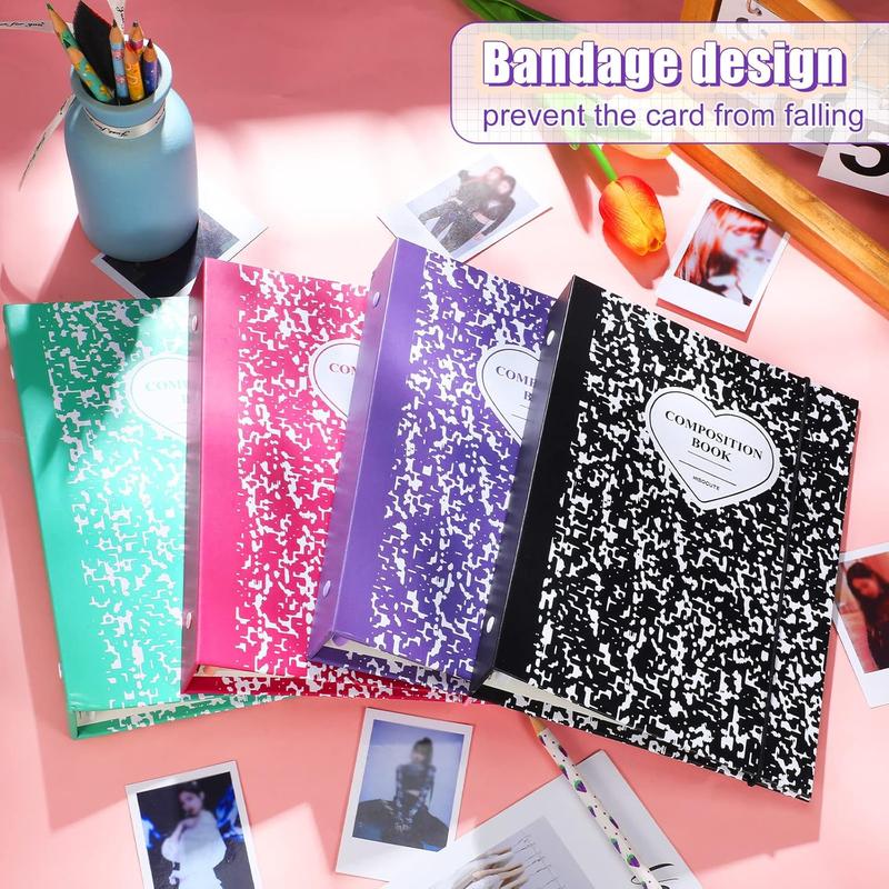 Kpop Photocard Binder Kpop Photocard Holder Book Sleeves with Kpop Photocard Korean Stickers, A5 Binder Photocard Album 6 Ring Photocard Binder Card Protectors Pages