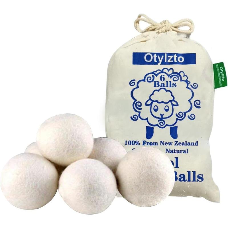 Wool Dryer Balls 6-Pack, Drying Balls for Laundry,Reusable As Natural Fabric Softener, Reduce Clothing Wrinkles, Drying Clothes Faster