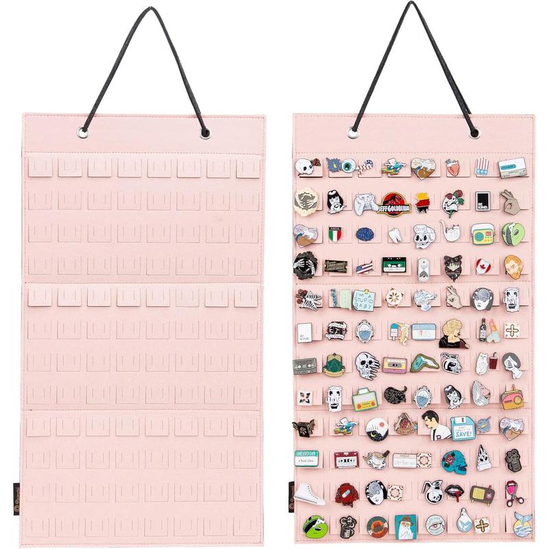 Hanging Brooch Pin Organizer, Display Pins Storage Case, Brooch Collection Storage Holder, Holds Up to 170 Pins.(Not Include Any Accessories) (M-170 Slots, Black)