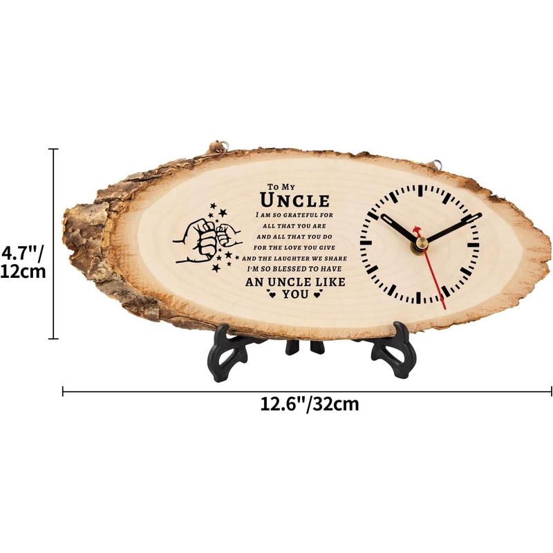 Gifts for Uncle Wooden Clock, Uncle Gifts for Birthday, Uncle Gifts from Niece Nephew, Christmas Birthday Gifts for Uncle, Best Uncle Ever Gifts, Uncle Birthday Gift Ideas