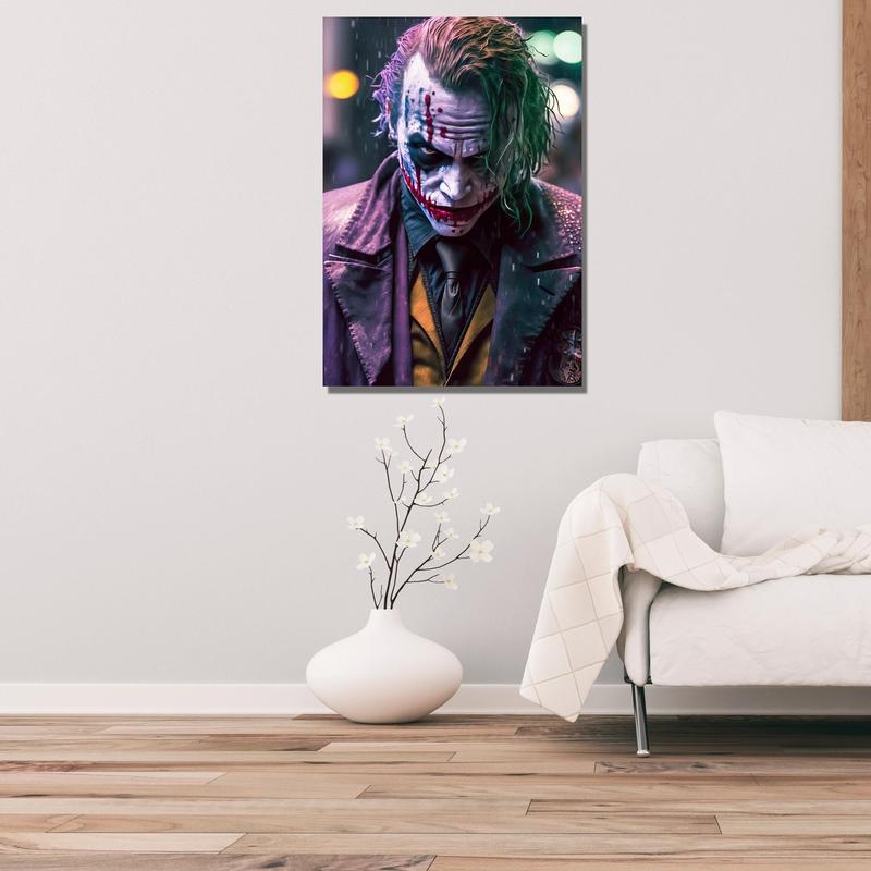 Joker Heath Ledger Ready To Han Poster, Joker Canvas Wall Art, Joker Painting Extra Large Wall Art Print Ornaments