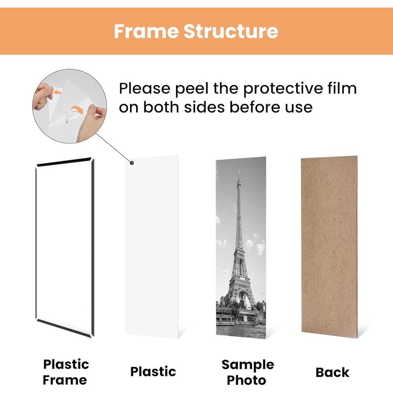 Upsimples 12X16 Frame Black 3 Pack, Picture Frames 12 X 16 for Horizontal or Vertical Wall Mounting - Slide-In Photo Frame Strips, Scratch-Proof Wall Gallery Poster Frame No Brand