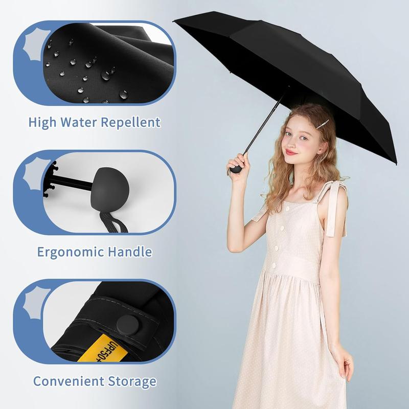 Portable Compact Umbrella, 1 Count Pocket Mini Umbrella, Folding Umbrella for Kids Women, Umbrellas for Rain & Sun, Small Umbrella for Backpack