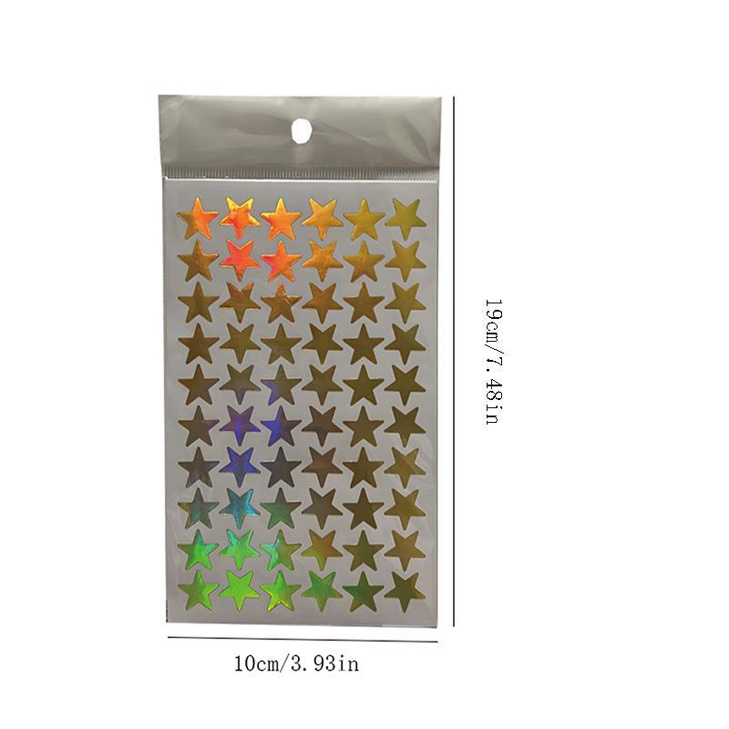 Star Pattern Sticker, 5pcs Self Adhesive Decor Paper, Decor Sticker for DIY Gift Greeting Card Water Bottle Laptop Phone, Journaling Supplies, School Supplies