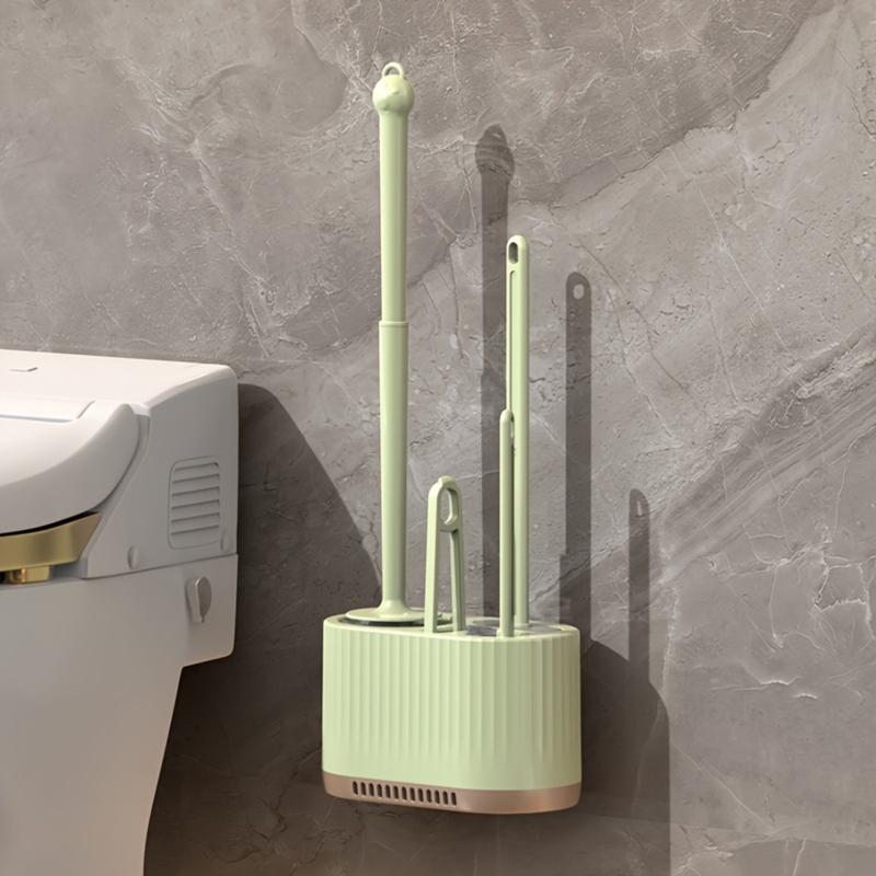 Luxe Toilet Brush Set - Wall-Mounted, Efficient Corner Cleaning Design, with  Rack - Ideal for Bathroom Maintenance Toilet brush Accessory Tool