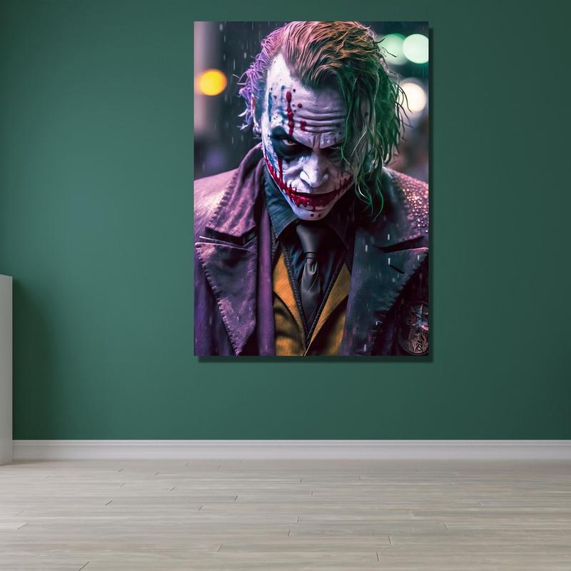 Joker Heath Ledger Ready To Han Poster, Joker Canvas Wall Art, Joker Painting Extra Large Wall Art Print Ornaments