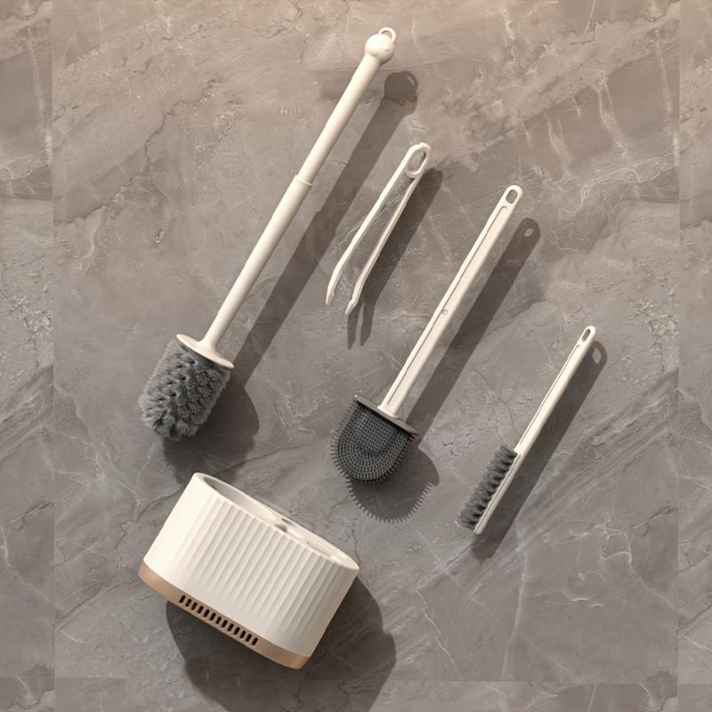 Luxe Toilet Brush Set - Wall-Mounted, Efficient Corner Cleaning Design, with  Rack - Ideal for Bathroom Maintenance Toilet brush Accessory Tool