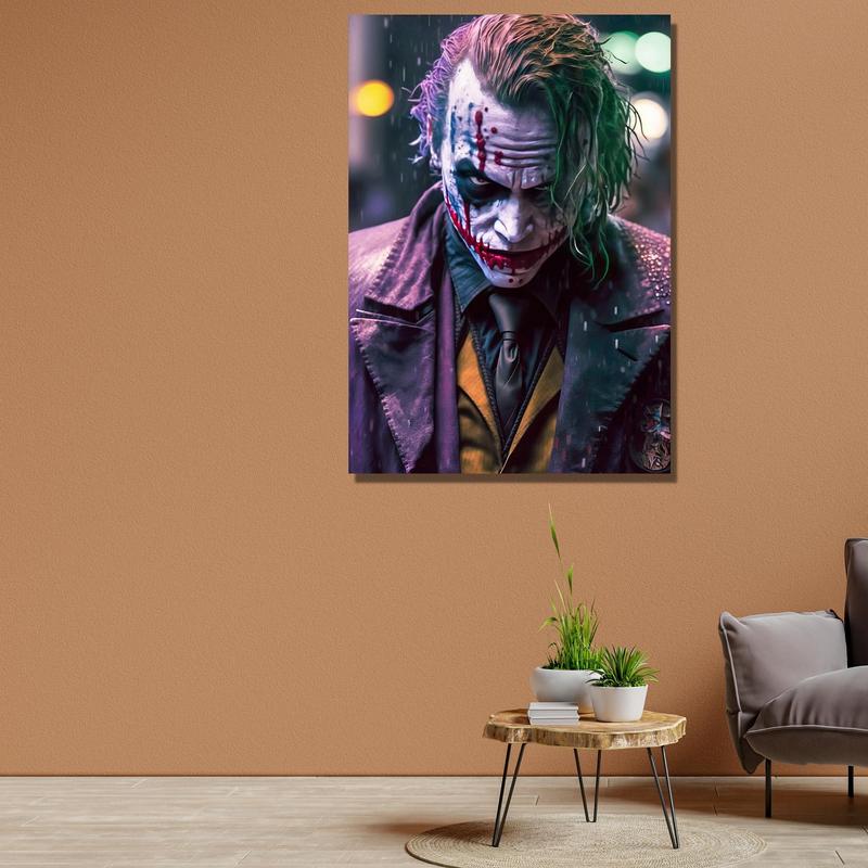 Joker Heath Ledger Ready To Han Poster, Joker Canvas Wall Art, Joker Painting Extra Large Wall Art Print Ornaments