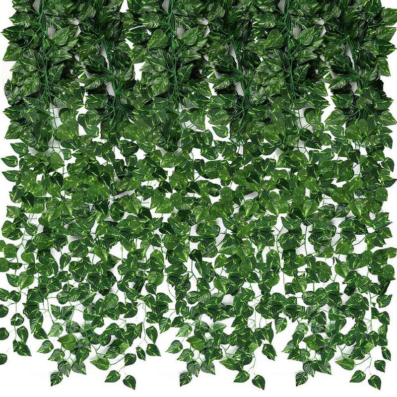 24 Pack 173ft Artificial Ivy Greenery Garland, Fake Vines Hanging Plants Backdrop for Room Bedroom Wall Decor, Green Leaves for Jungle Theme Party Wedding Decoration