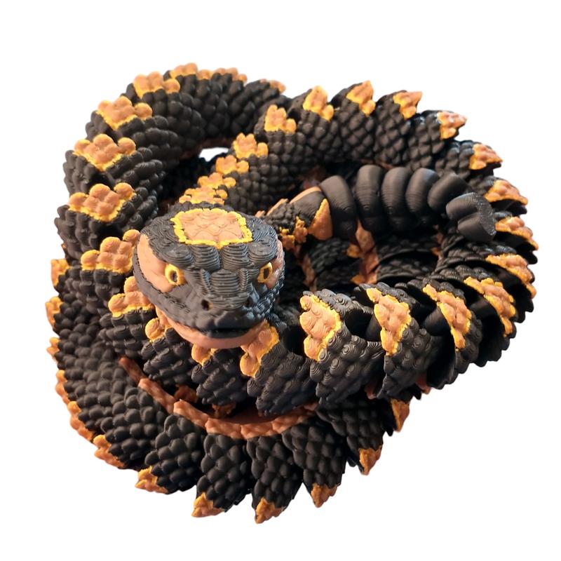 Articulating Spotted Rattlesnake 3D Printed Figurine Decoration Plastic Ornaments Artistic