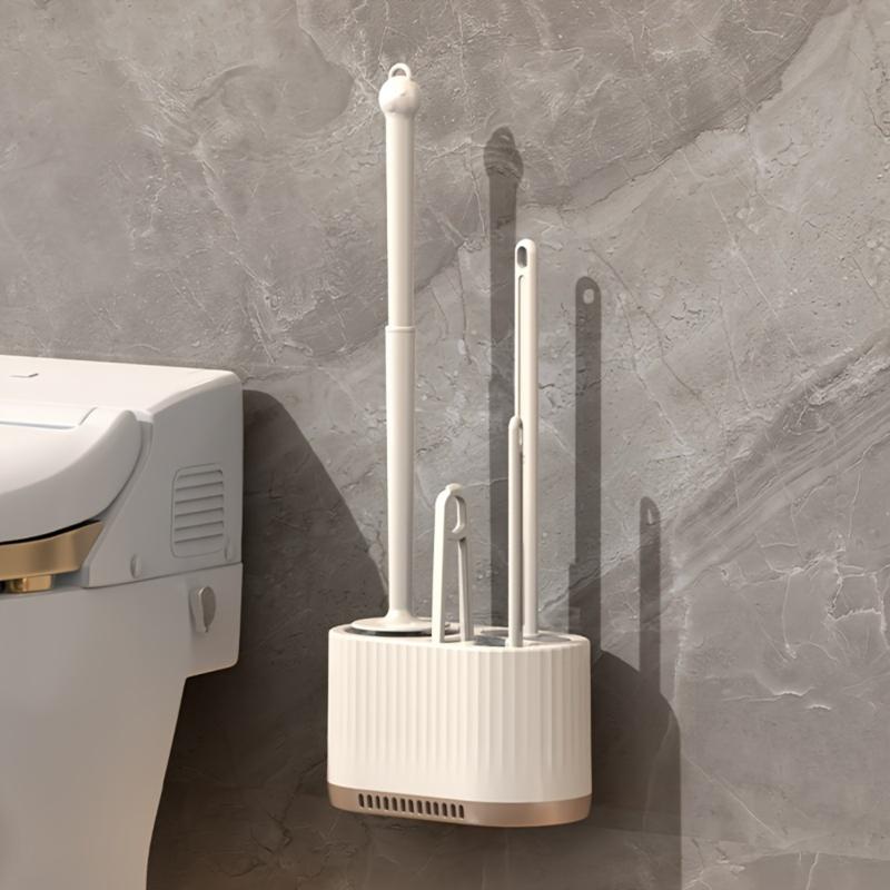 Luxe Toilet Brush Set - Wall-Mounted, Efficient Corner Cleaning Design, with  Rack - Ideal for Bathroom Maintenance Toilet brush Accessory Tool