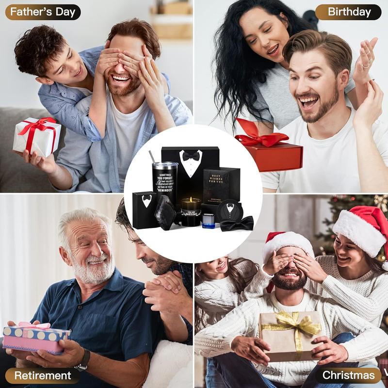 Gifts for Men Him Dad Christmas Stocking Stuffers, Birthday Gifts for Men Who Have Everything, Gift Baskets for Men, Candles Gift Box for Men, Coffee Tumbler Gifts, Anniversary Wedding Gifts for Men