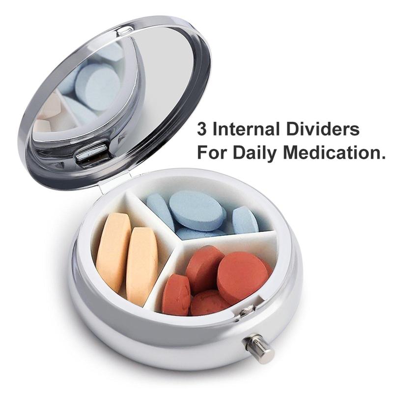 Tiger Pattern Pill Box, 1 Count 3 Compartment Portable Earrings Organizer, Travel Mini Capsule Tablets Case for Pocket Or Purse