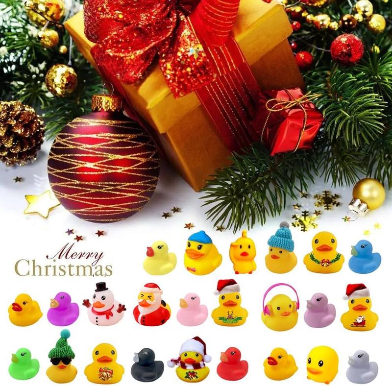 Christmas Countdown Blind Box, 1 Box Random Cute 24 Grid Duck Christmas Gift Box, Party Favors for Christmas, Party Gifts for Friends, Family,Classmates,Teachers,Christmas Advent Calendar