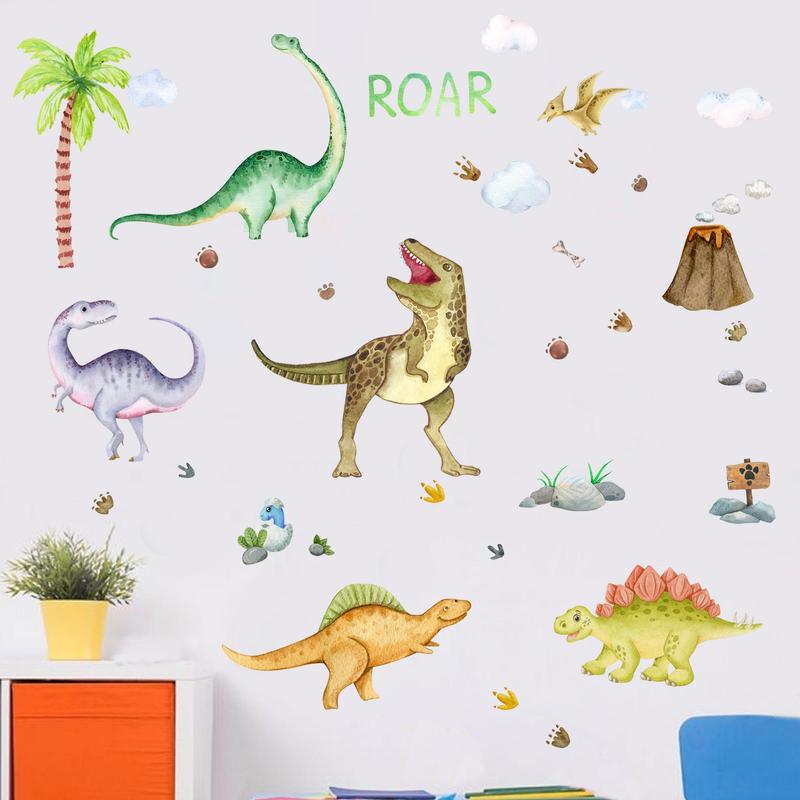 Dinosaur Pattern Wall Sticker, 1 Set Waterproof Luminous Wall Art, Decorative Decal for Home Bedroom Living Room Kid's Room