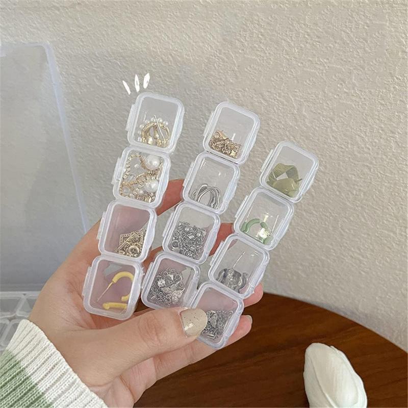 56 Grids Storage Box, 1 count Clear Plastic Jewelry Storage Box, Jewelry Case for Beads, Jewelry, Tools, Pill and DIY Crafts