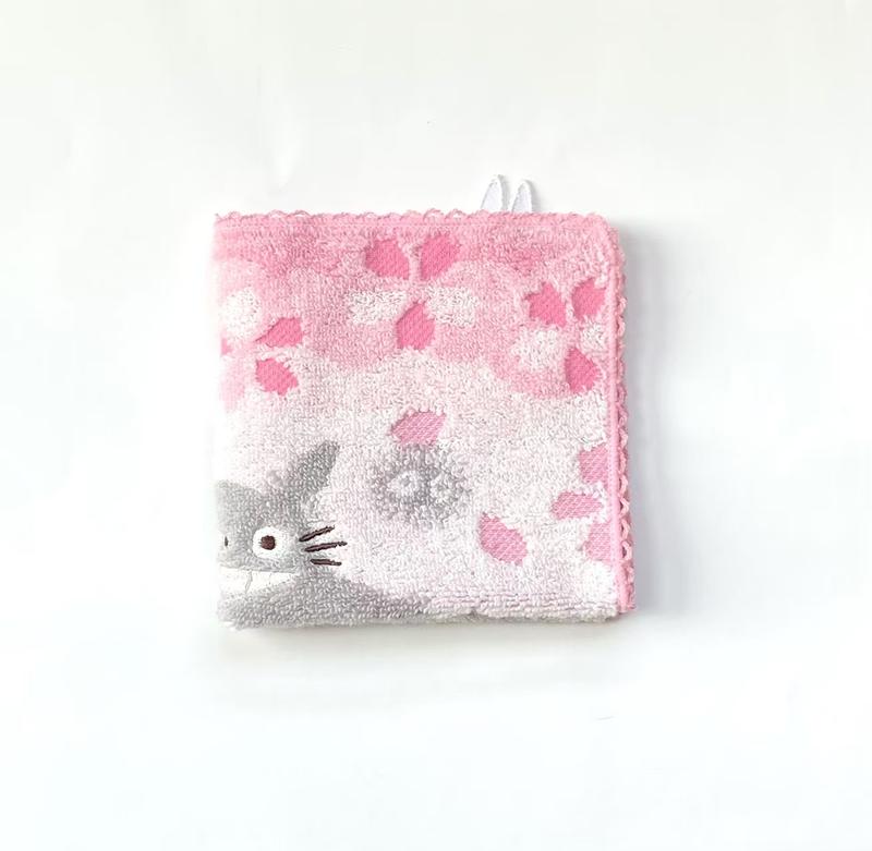 Cotton Embroidery Designed Towel for Bathroom Gym Kitch as Hand Towel or Coaster Pink Cherry Blossom